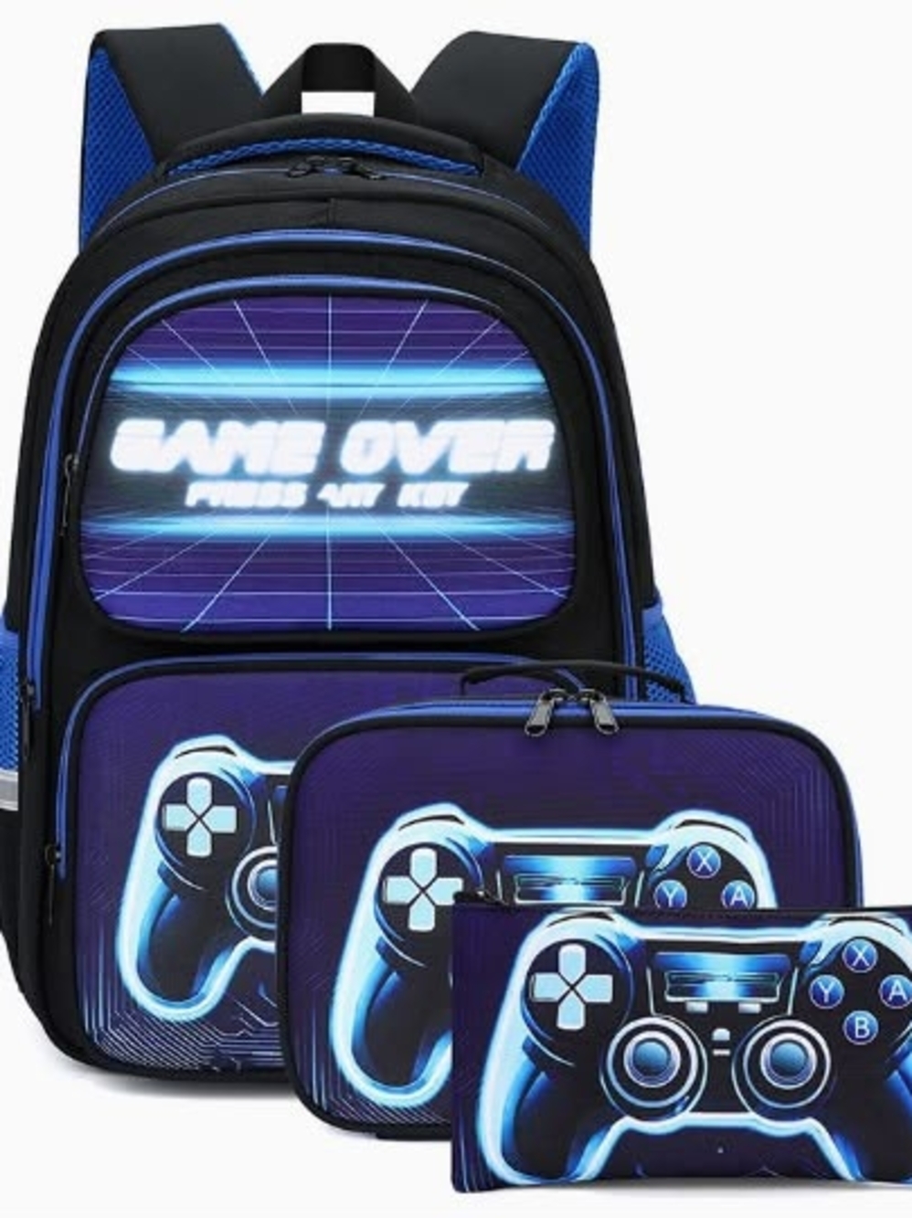 Gaming Backpack Set - Blue Controller Design